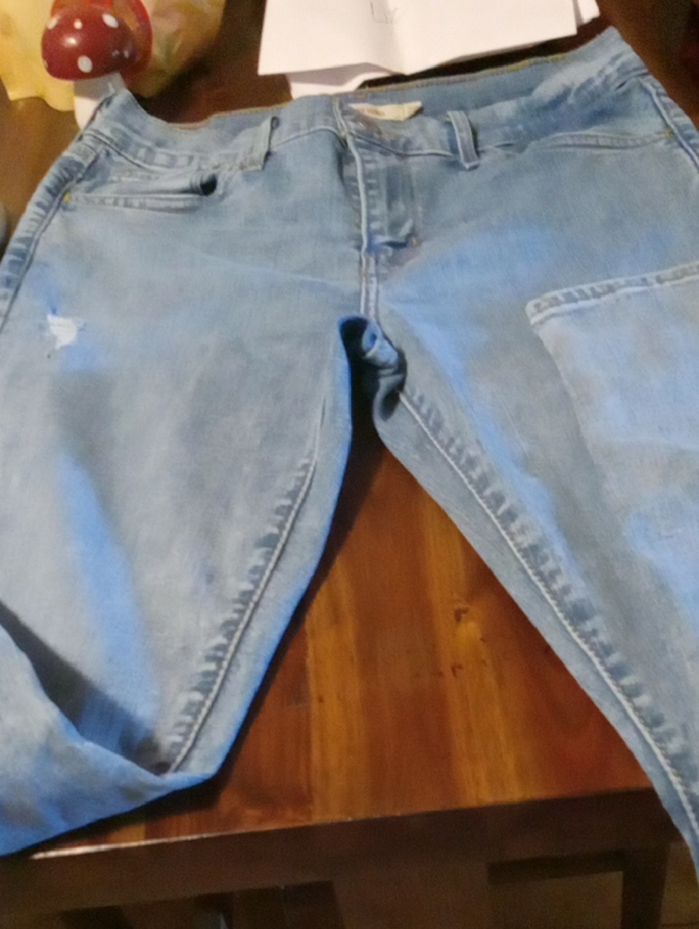 Light Blue Women's Stretch Denim Jeans Levis 710 Super Skinny